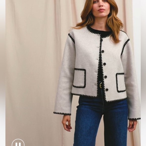 Rails Beige and Black Accent Blazer - Picture 5 of 10